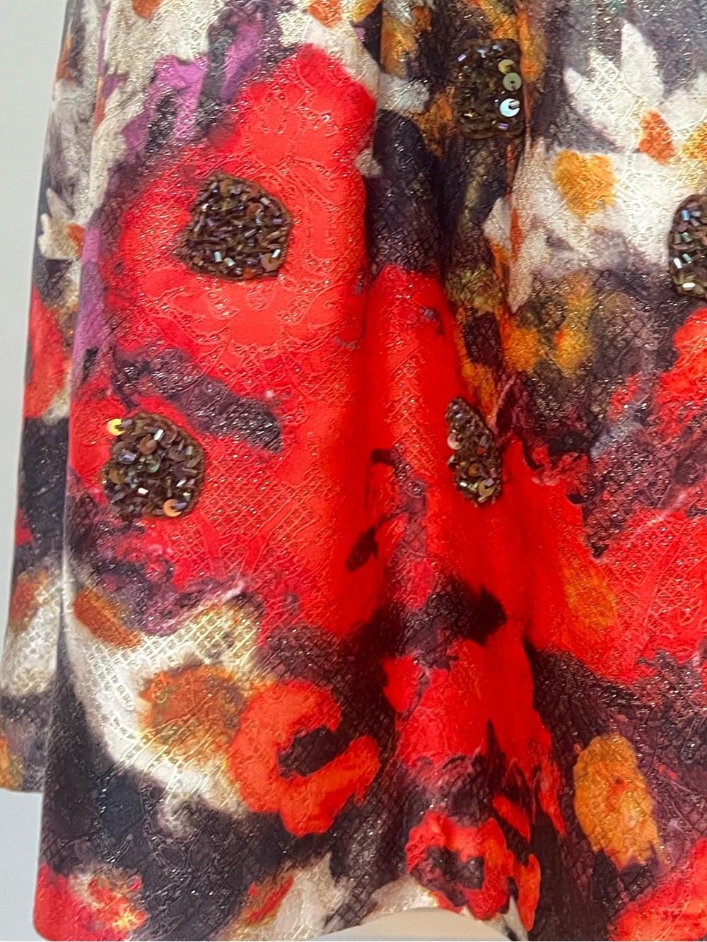 Debbie Shuchat Lavander Beaded Floral Fit-and-Flare Midi Dress - Picture 2 of 7